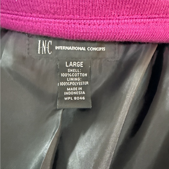 INC Black & Magenta Winter Contrast Modern Double Breasted Trench Coat Large - Picture 8 of 9